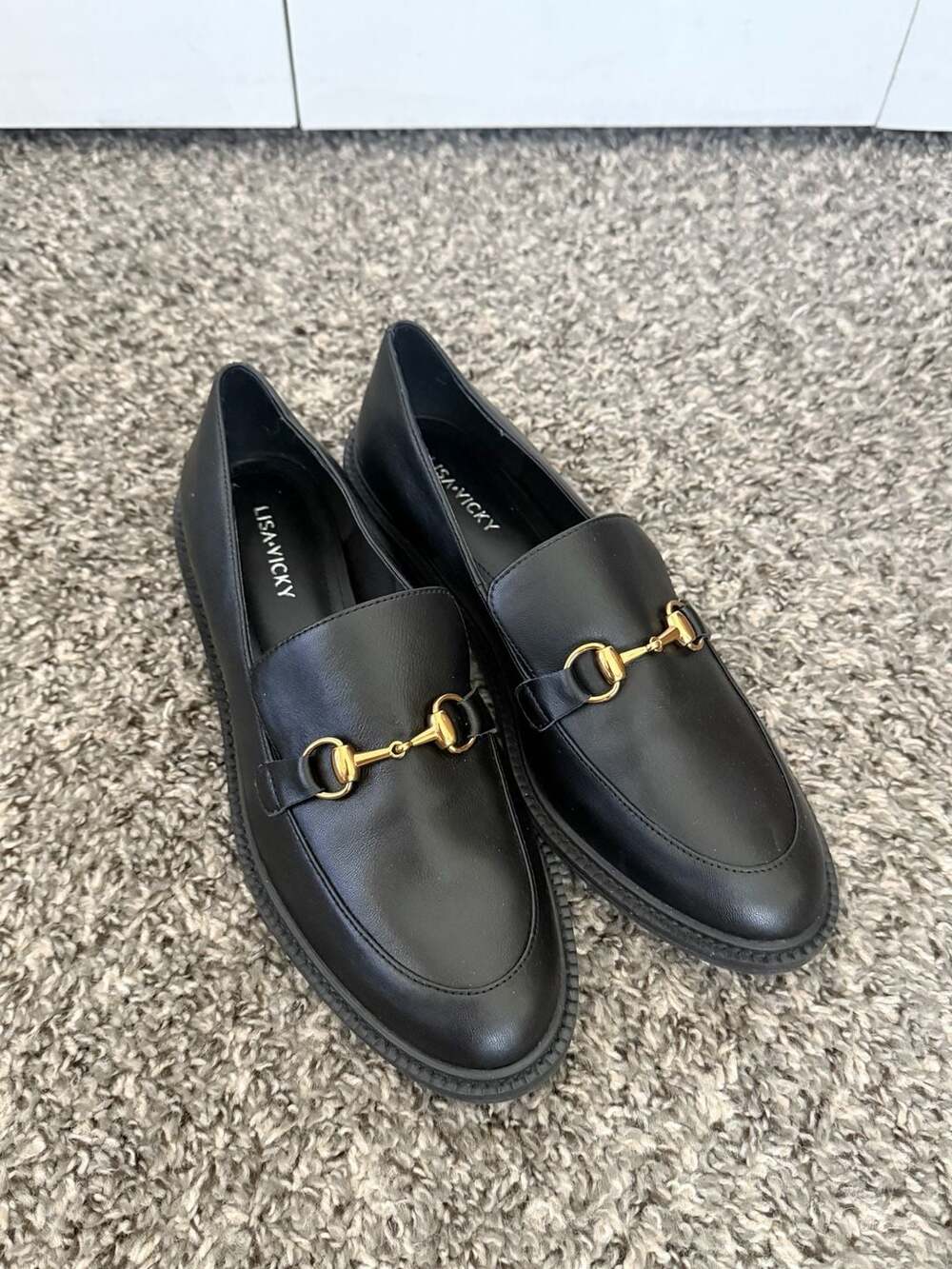 Lisa + Vicky Zany Black Bit Loafers Size 7.5